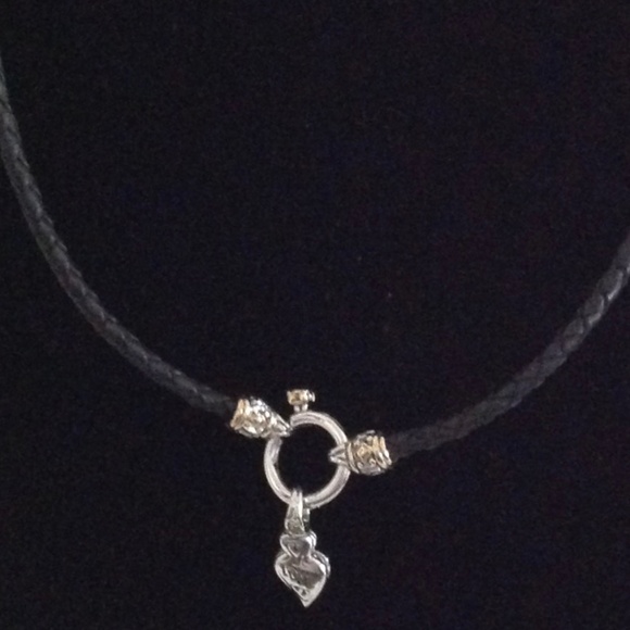 John Medieros Leather choker with charm - Picture 3 of 8